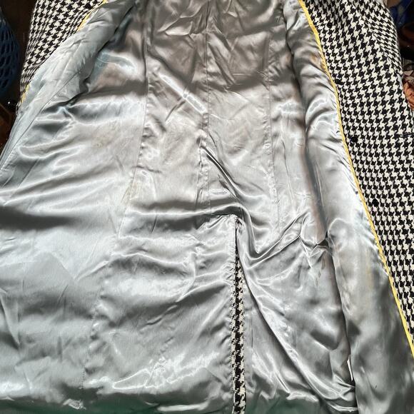 J Crew Trench coat Size 10 Houndstooth Belted Wool Blend Long Lined FLAWS - Picture 14 of 16